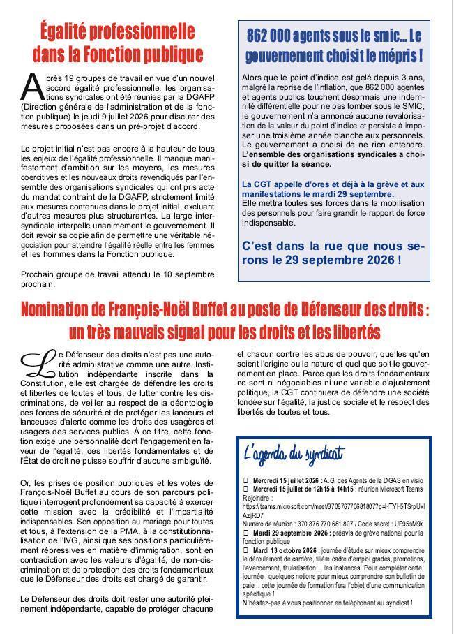 CGT Actualités du 15 juillet 2026