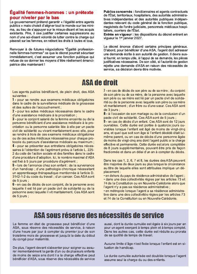 CGT Actualités du 16 juillet 2026 - Décret relatif aux autorisations spéciales d'absence