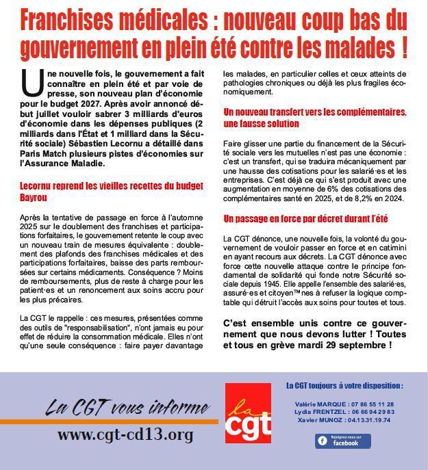 CGT Actualités du 28 juillet 2026