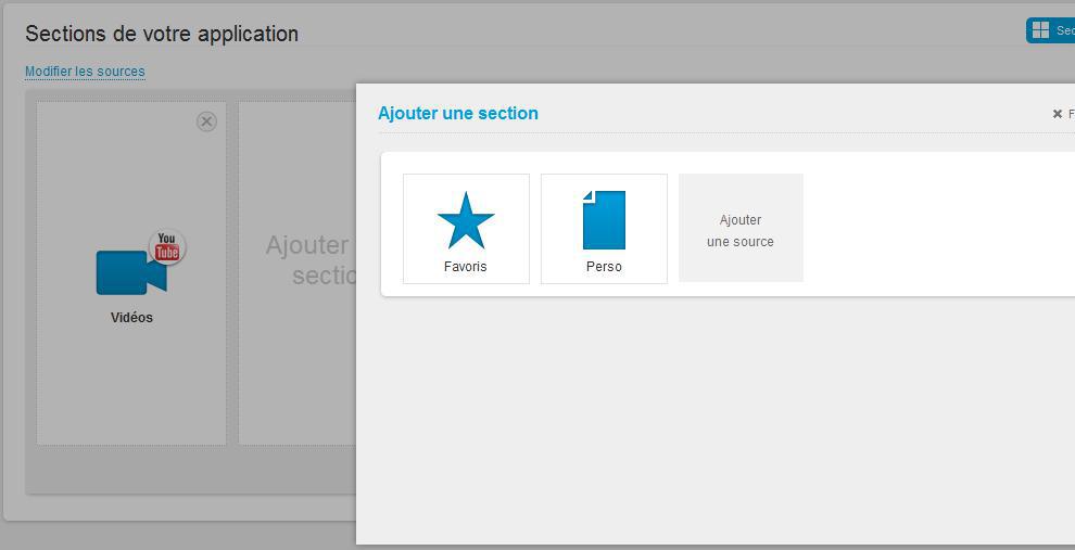 Votre playlist apparaît ensuite comme section de votre appli. Vous pouvez ajouter une section et paramétrer une autre playlist. Votre playlist apparaît ensuite comme section de votre appli. Vous pouvez ajouter une section et paramétrer une autre playlist.