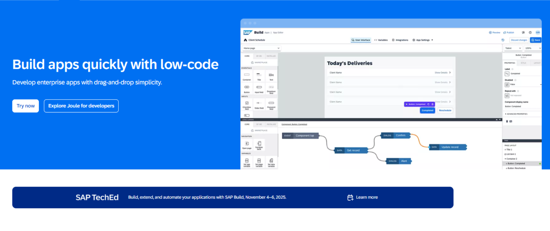 Image du Back-office de l'app builder AppGyver (SAP Build Apps) Image du Back-office de l'app builder AppGyver (SAP Build Apps)