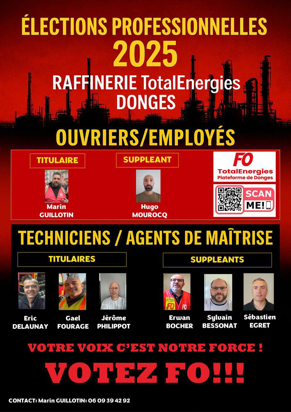 Vos candidats FO Donges et Vern sur seiche 