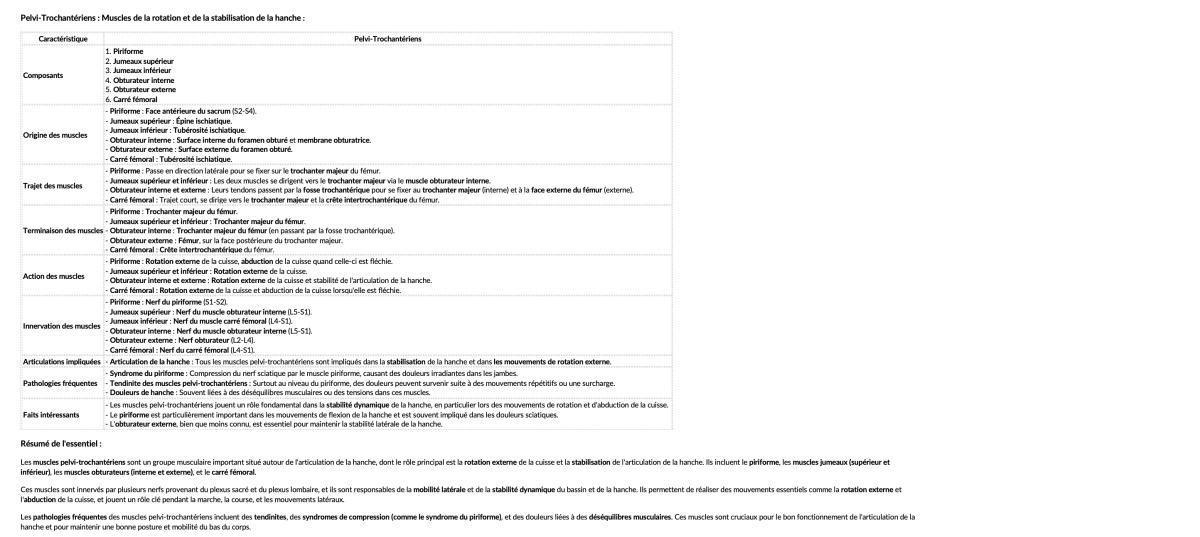 PELVI-TROCHANTERIENS PELVI-TROCHANTERIENS