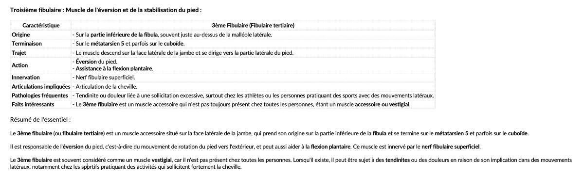 3 ème FIBULAIRE 3 ème FIBULAIRE