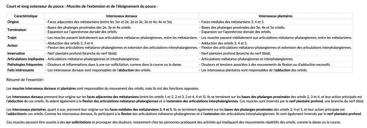 INTEROSSEUX DORSAUX ET PLANTAIRES INTEROSSEUX DORSAUX ET PLANTAIRES