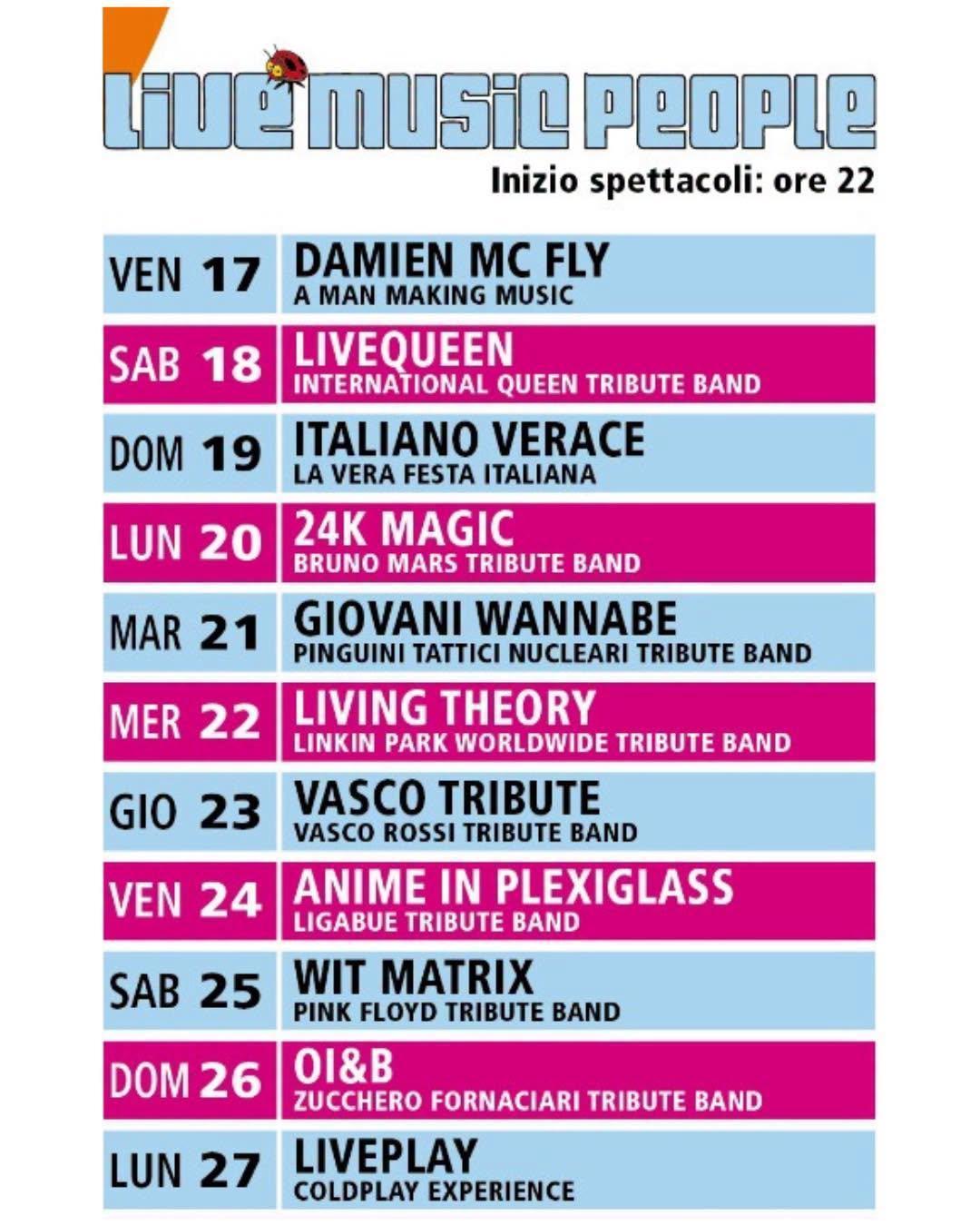 "Wit Matrix" Pink Floyd tribute band - Sagra San Giacomo 2026 (inizio spettacoli ore 22:00)