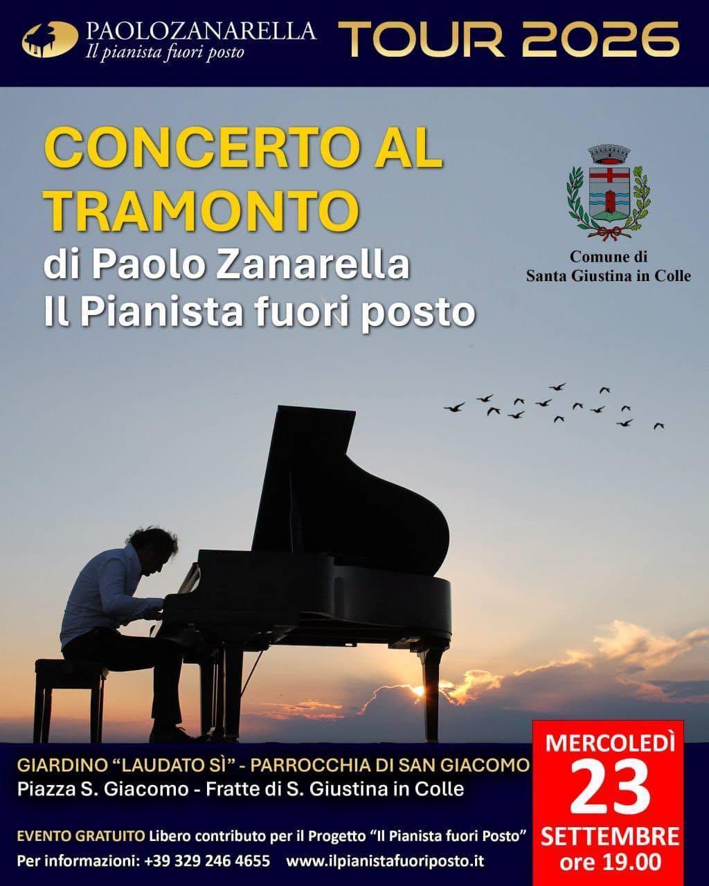 Concerto al Tramonto di Paolo Zanarella -Il Pianista fuori posto ( Inizio ore 19.00) Concerto al Tramonto di Paolo Zanarella -Il Pianista fuori posto ( Inizio ore 19.00)