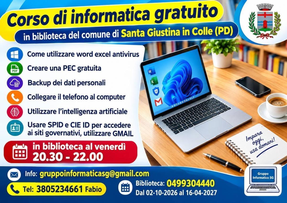 Corso di informatica gratuito (dalle ore 20.30 alle 22.00)