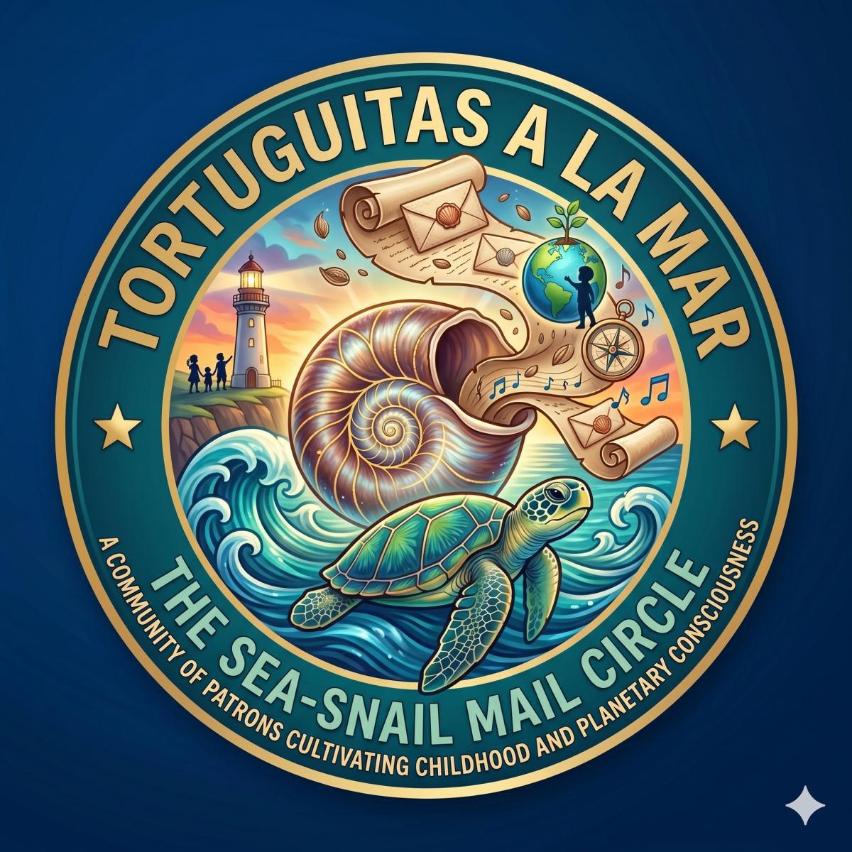 "The Sea-Snail Mail Circle: An exclusive community of patrons cultivating childhood & planetary consciousness, designed by 'Tortuguitas a la Mar' as a resilient strategy to sustain our unique Musical-PerMarineCultural Initiative." "The Sea-Snail Mail Circle: An exclusive community of patrons cultivating childhood & planetary consciousness, designed by 'Tortuguitas a la Mar' as a resilient strategy to sustain our unique Musical-PerMarineCultural Initiative."