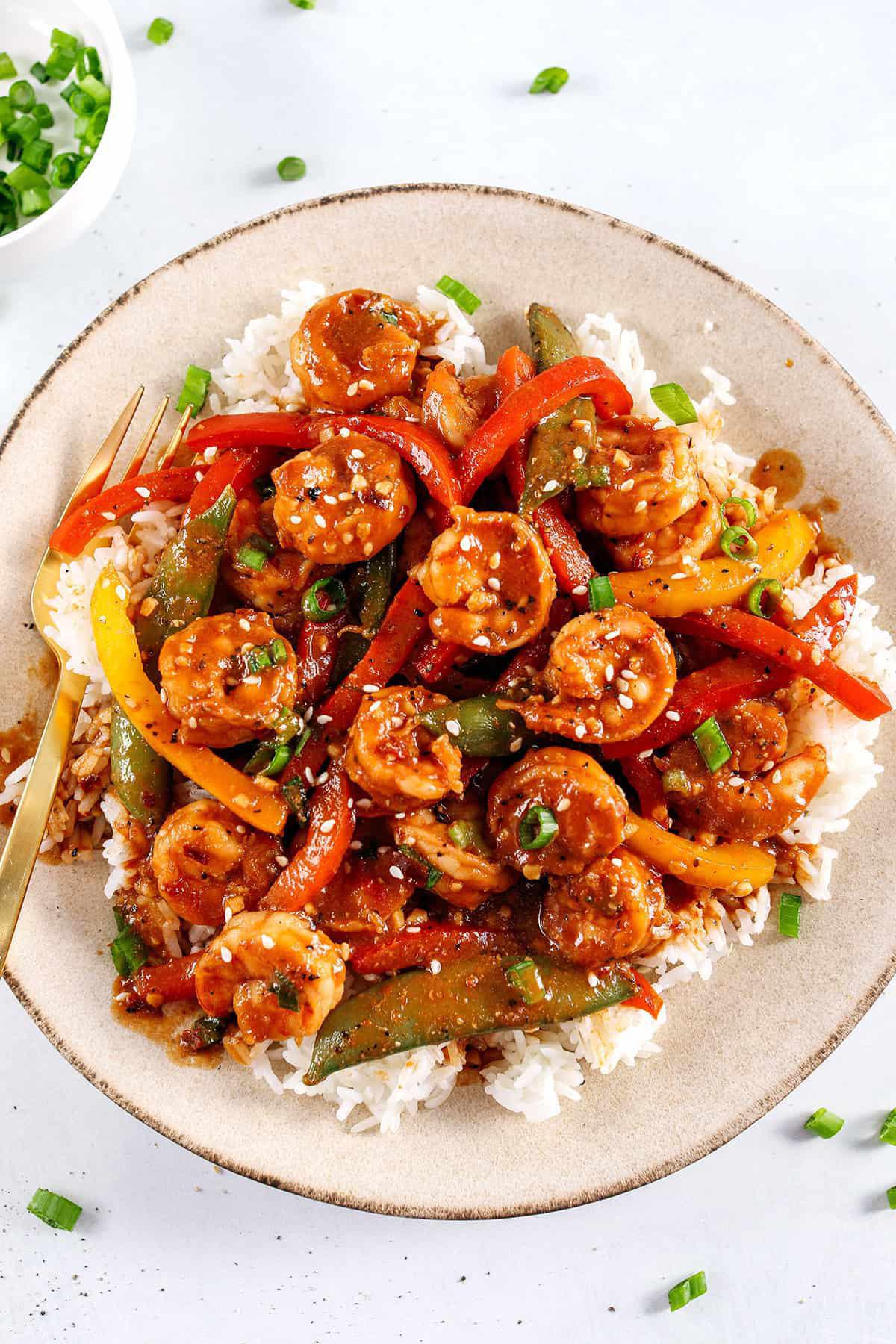 Easy Firecracker Shrimp Stir Fry