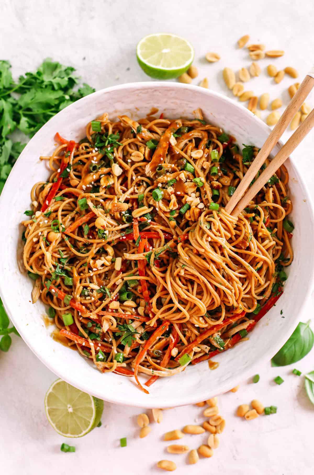 Saucy Peanut Noodles With Chicken