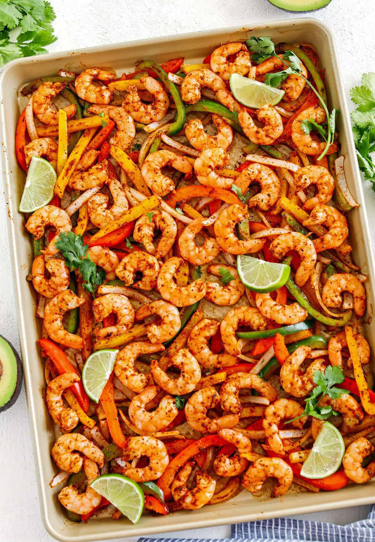 Sheet Pan Shrimp Fajitas