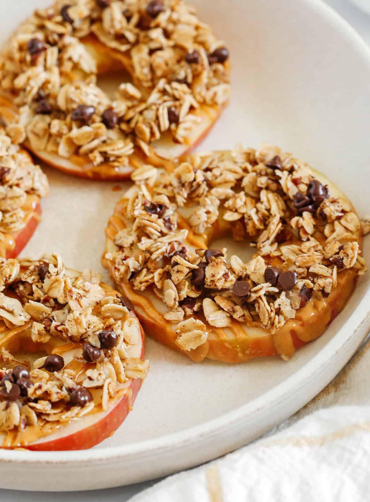 Peanut Butter Granola Apple Rings