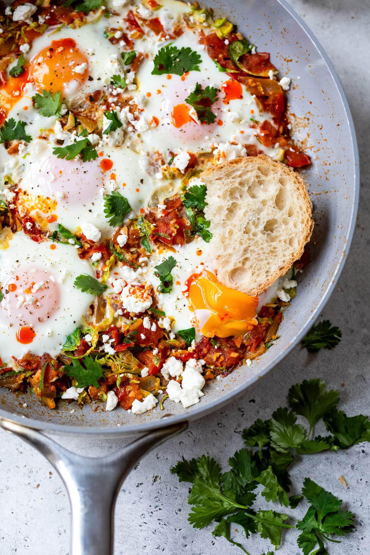 Shakshuka with Brussels & Feta Cheese