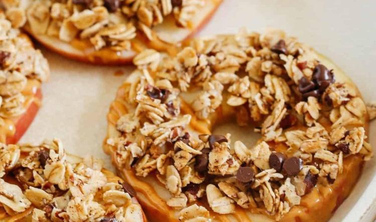 Peanut Butter Granola Apple Rings