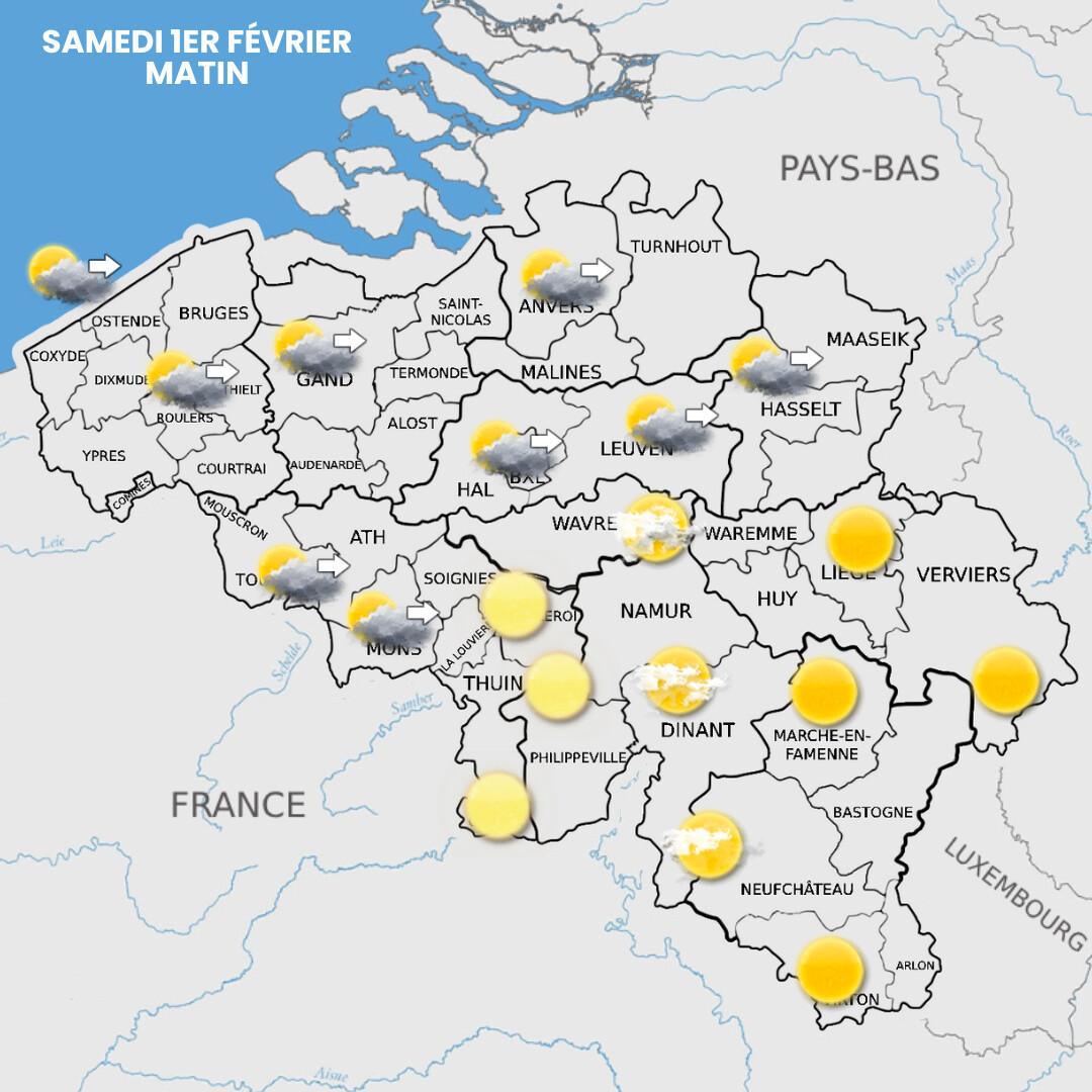 Prévisions nationale du Samedi 1er Février 2025