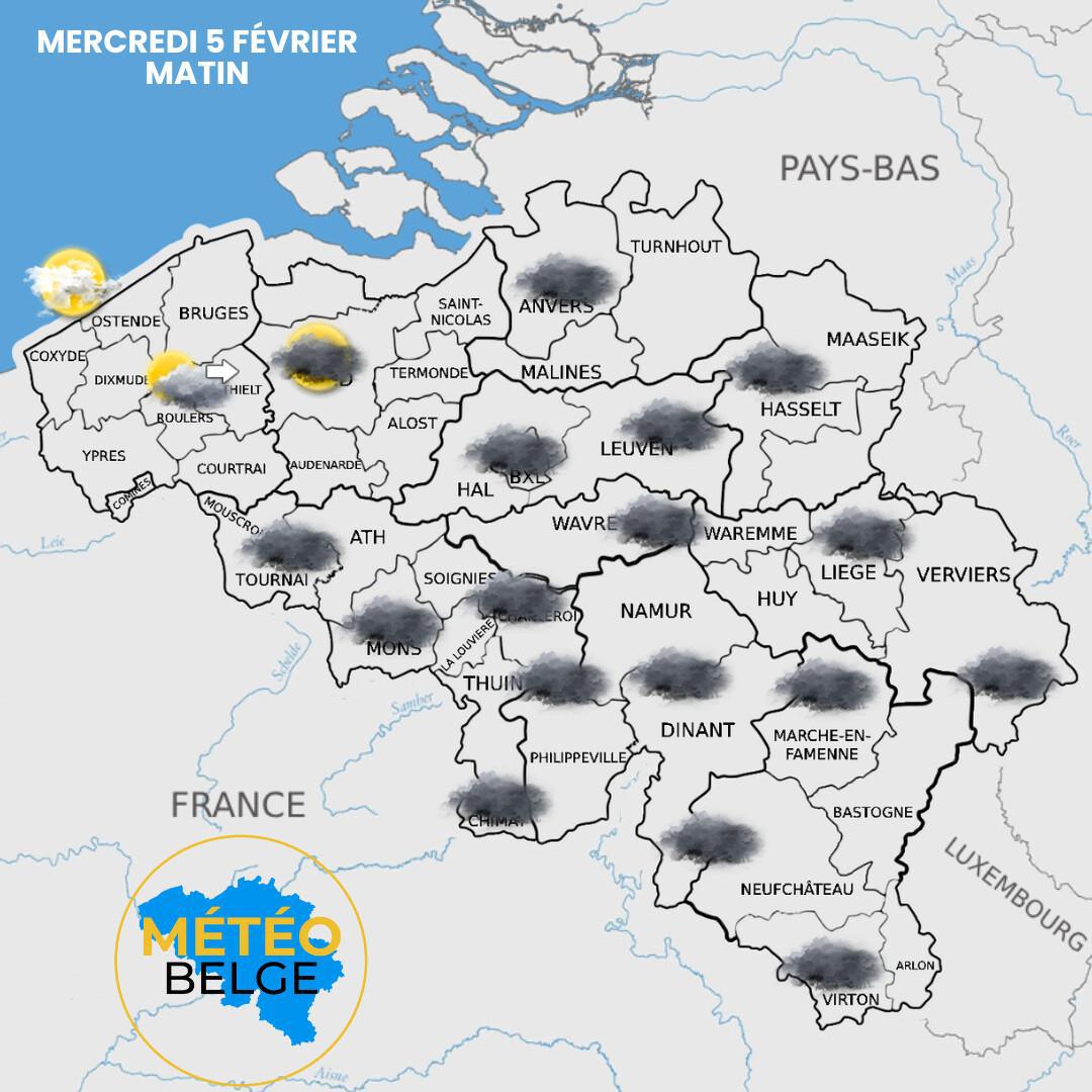 Prévisions nationale du Mercredi 5 Février 2025