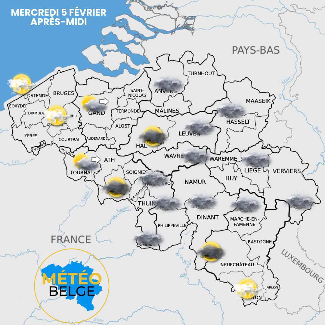 Prévisions nationale du Mercredi 5 Février 2025