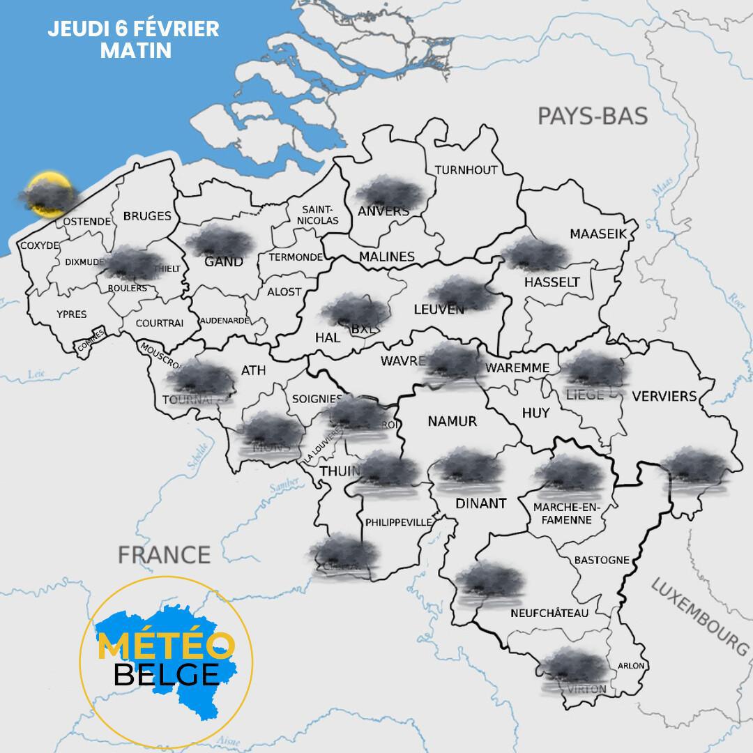 Prévisions nationale du Jeudi 6 Février 2025