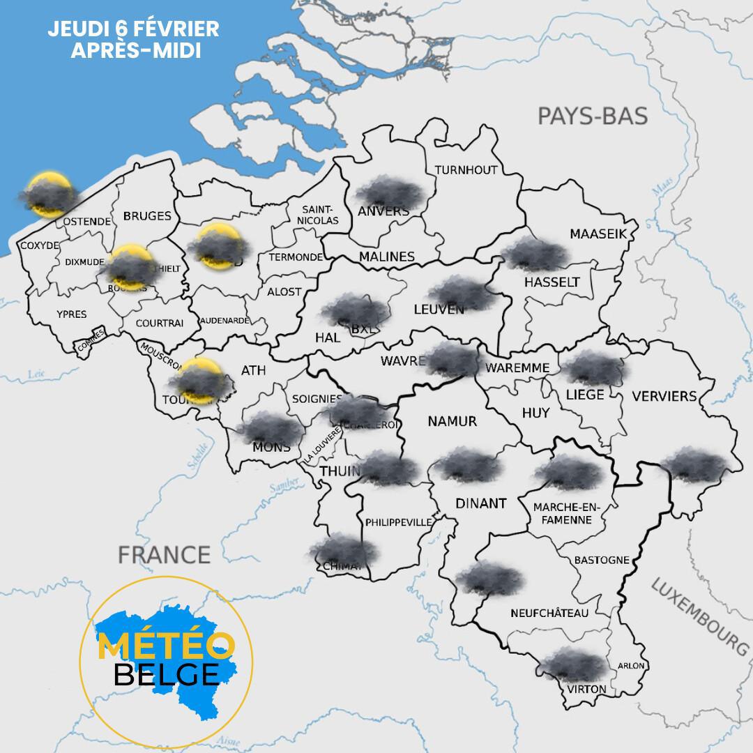 Prévisions nationale du Jeudi 6 Février 2025