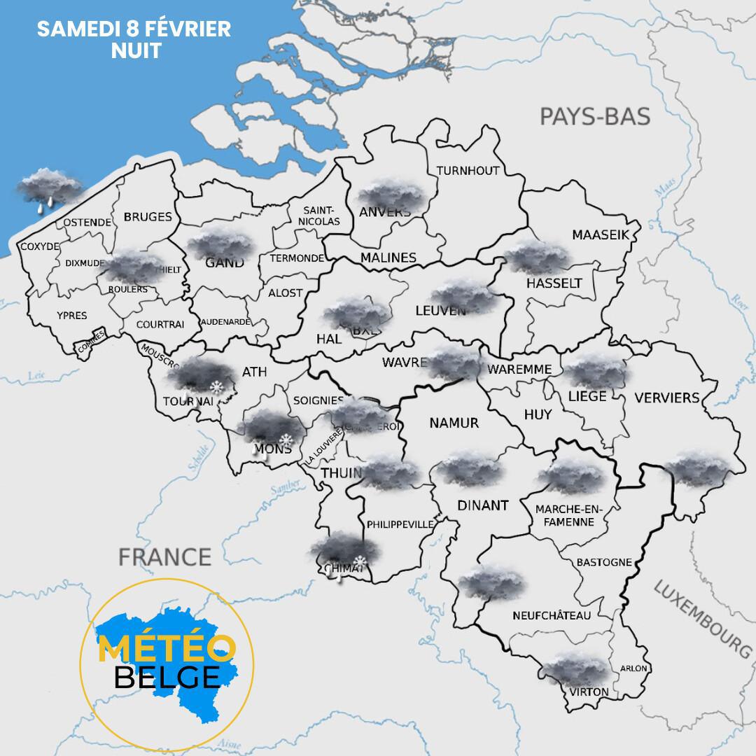 Prévisions nationale du Samedi 8 Février 2025