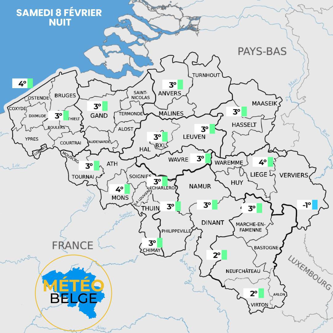 Prévisions nationale du Samedi 8 Février 2025