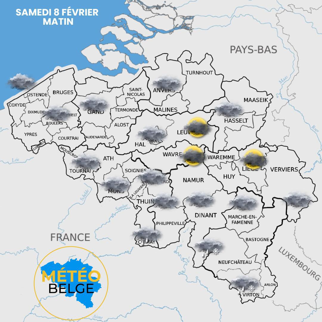 Prévisions nationale du Samedi 8 Février 2025