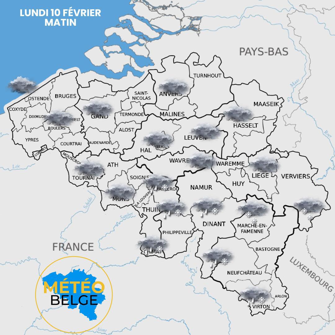 Prévisions nationale du Lundi 10 Février 2025