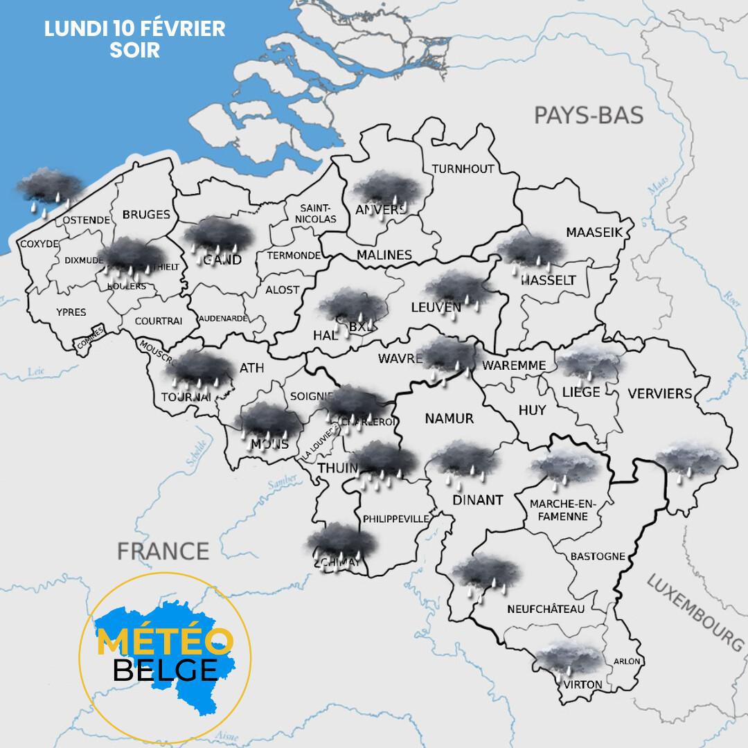 Prévisions nationale du Lundi 10 Février 2025