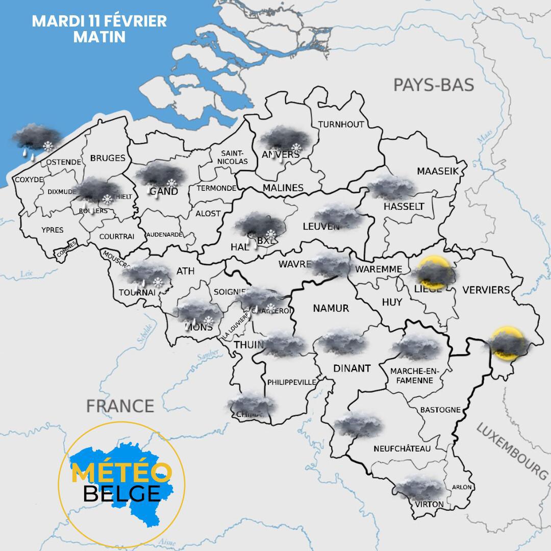 Prévisions nationale du Mardi 11 Février 2025