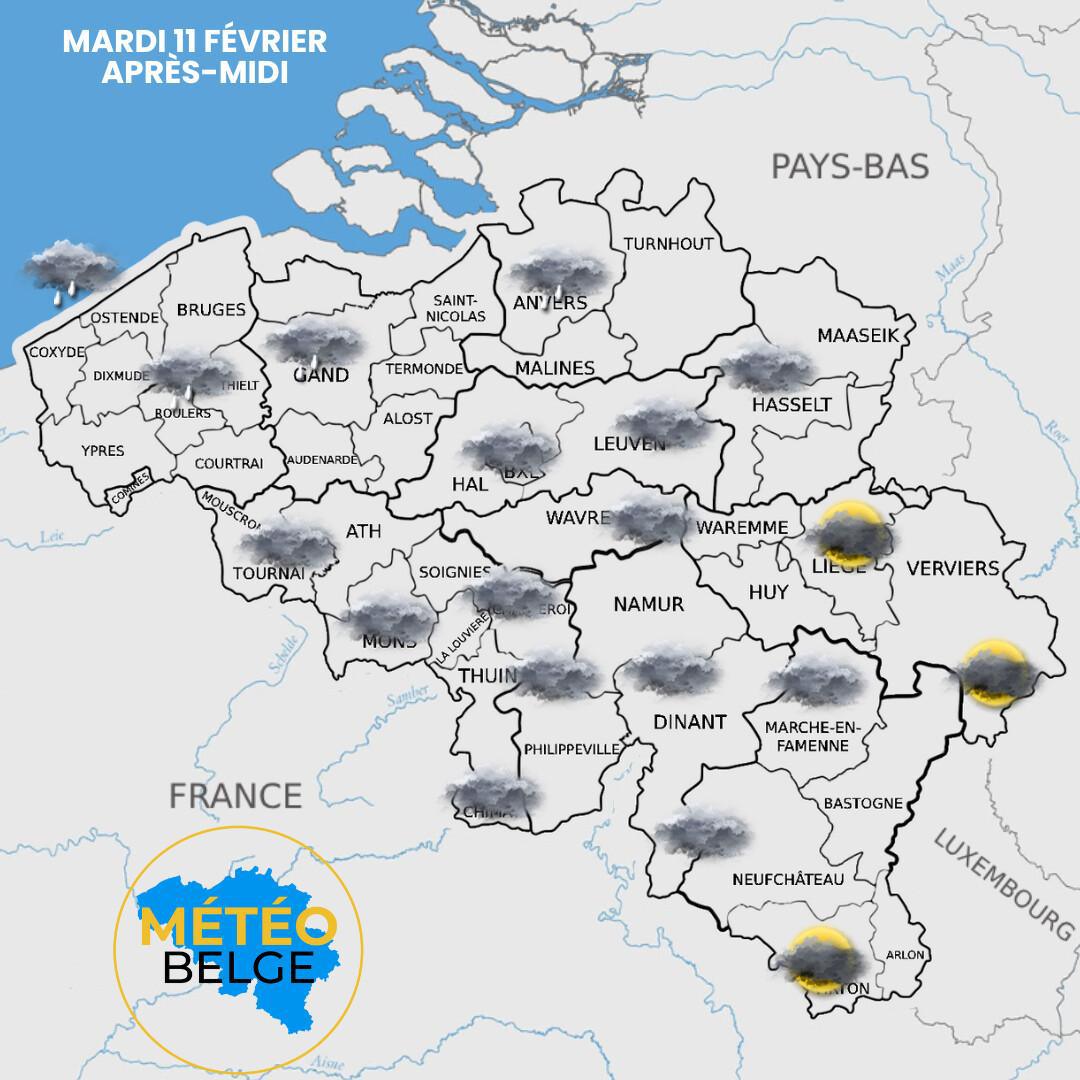 Prévisions nationale du Mardi 11 Février 2025