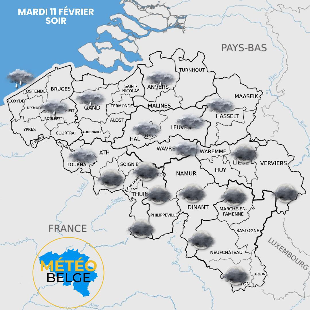 Prévisions nationale du Mardi 11 Février 2025