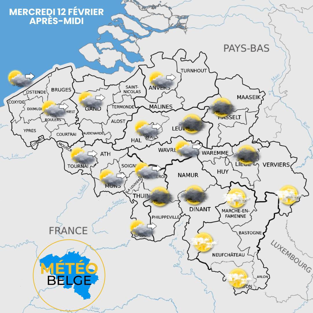 Prévisions nationale du Mercredi 12 Février 2025