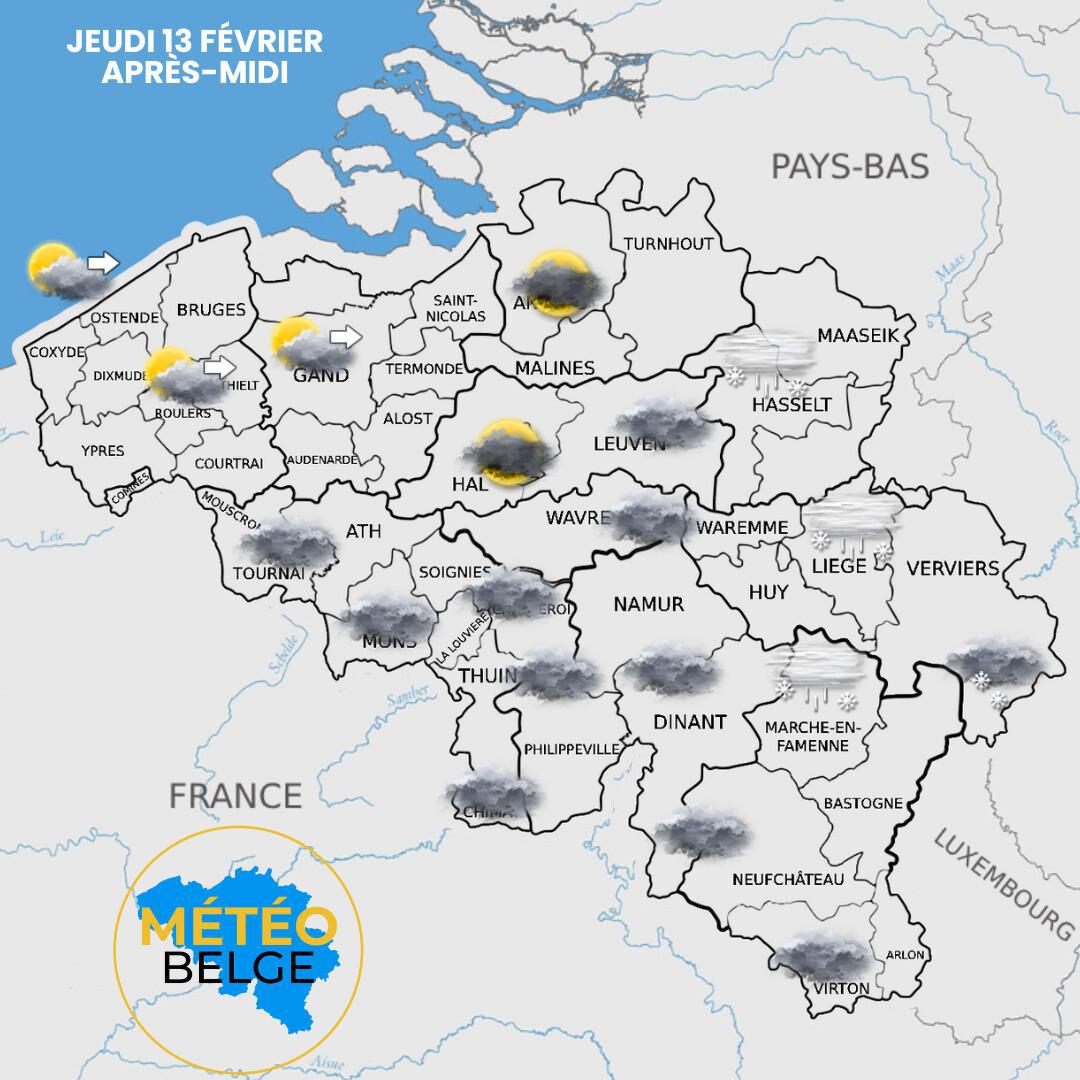 Prévisions nationale du Jeudi 13 Février 2025