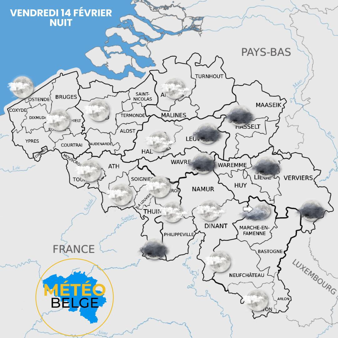 Prévisions nationale du Vendredi 14 Février 2025