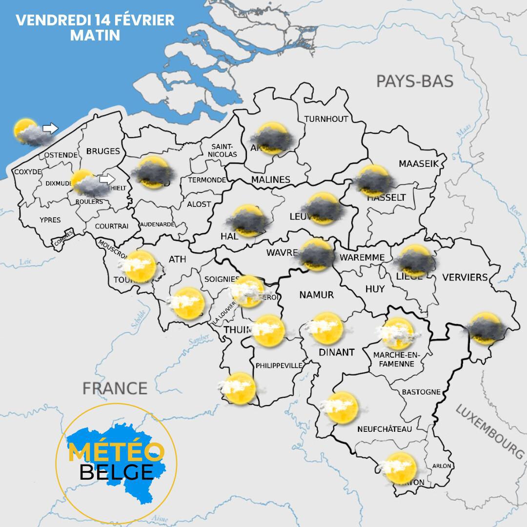 Prévisions nationale du Vendredi 14 Février 2025