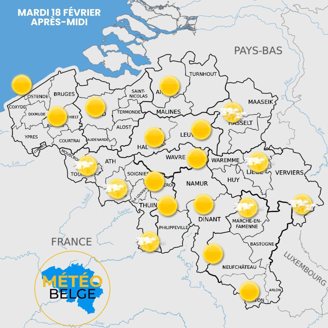 Prévisions nationale du Mardi 18 Février 2025