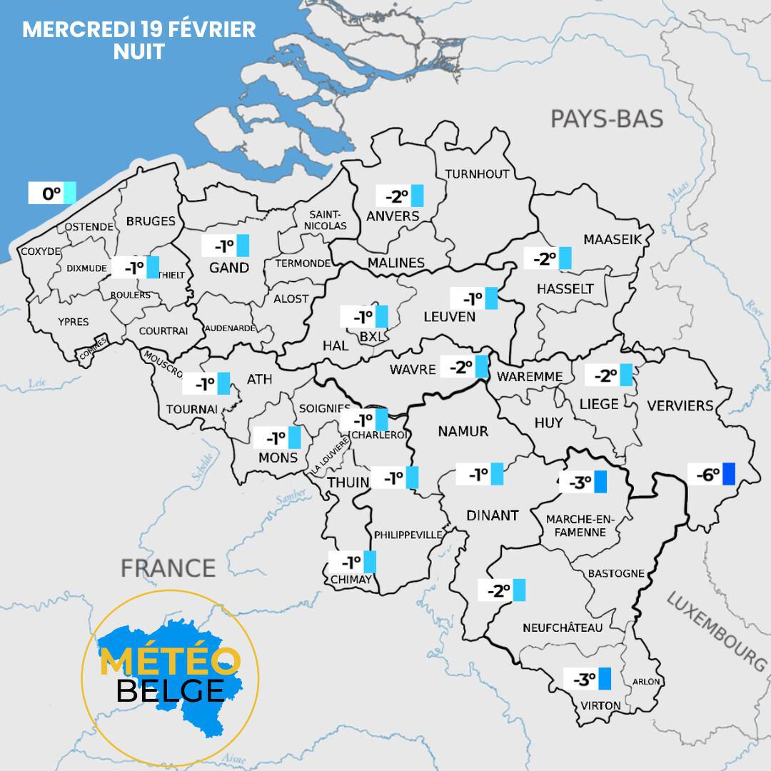 Prévisions nationale du Mercredi 19 Février 2025