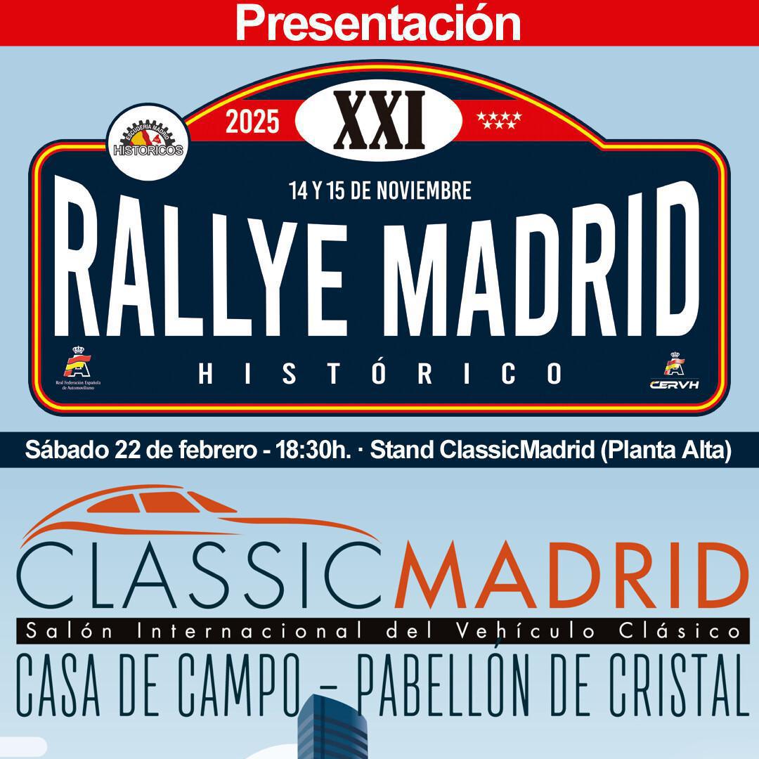 El Rallye Madrid Histórico será la prueba final del CERVH 2025