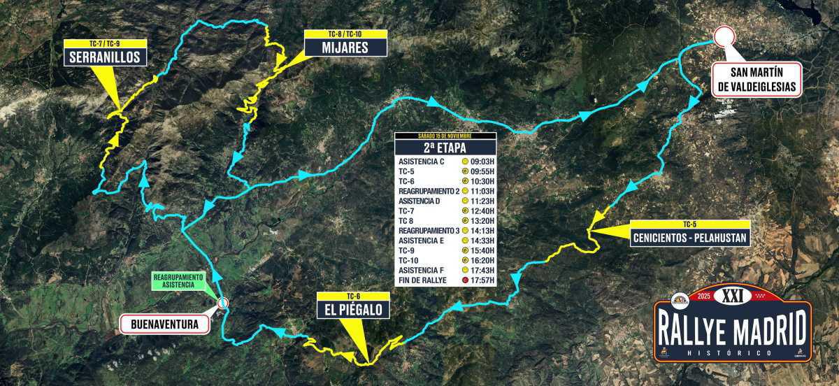 Tramos de la etapa del sábado