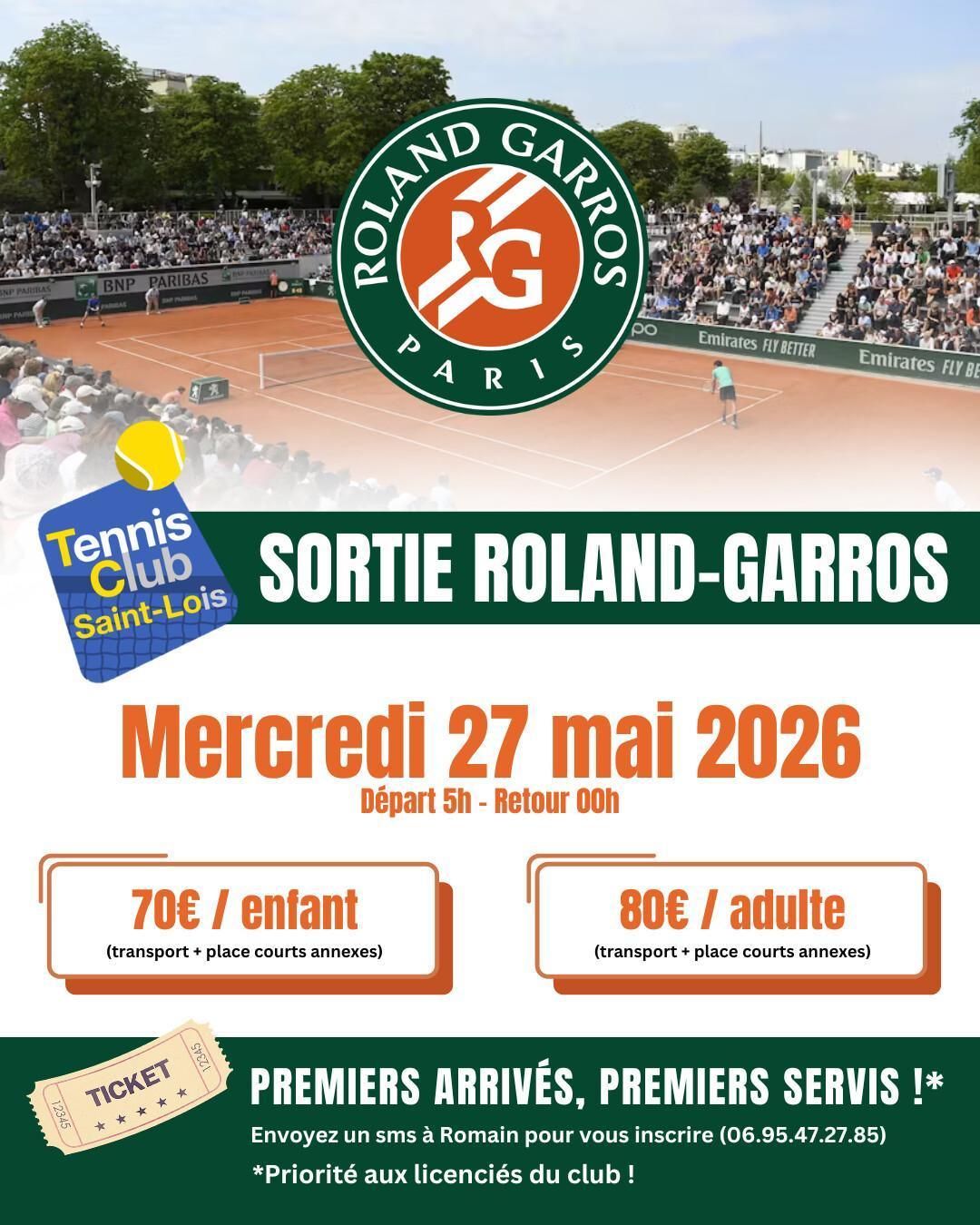 Inscriptions sortie Roland-Garros
