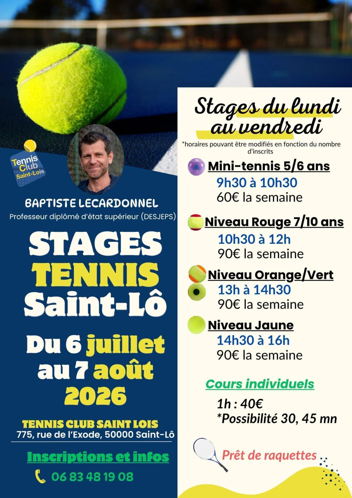 Baptiste propose des stages au Club cet été ! 
