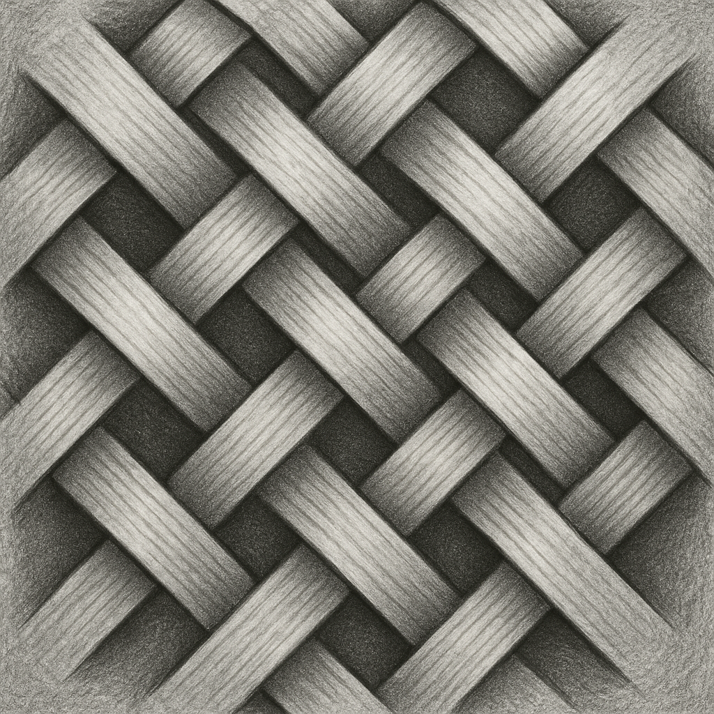 Abstract basket weave woodburning pattern
