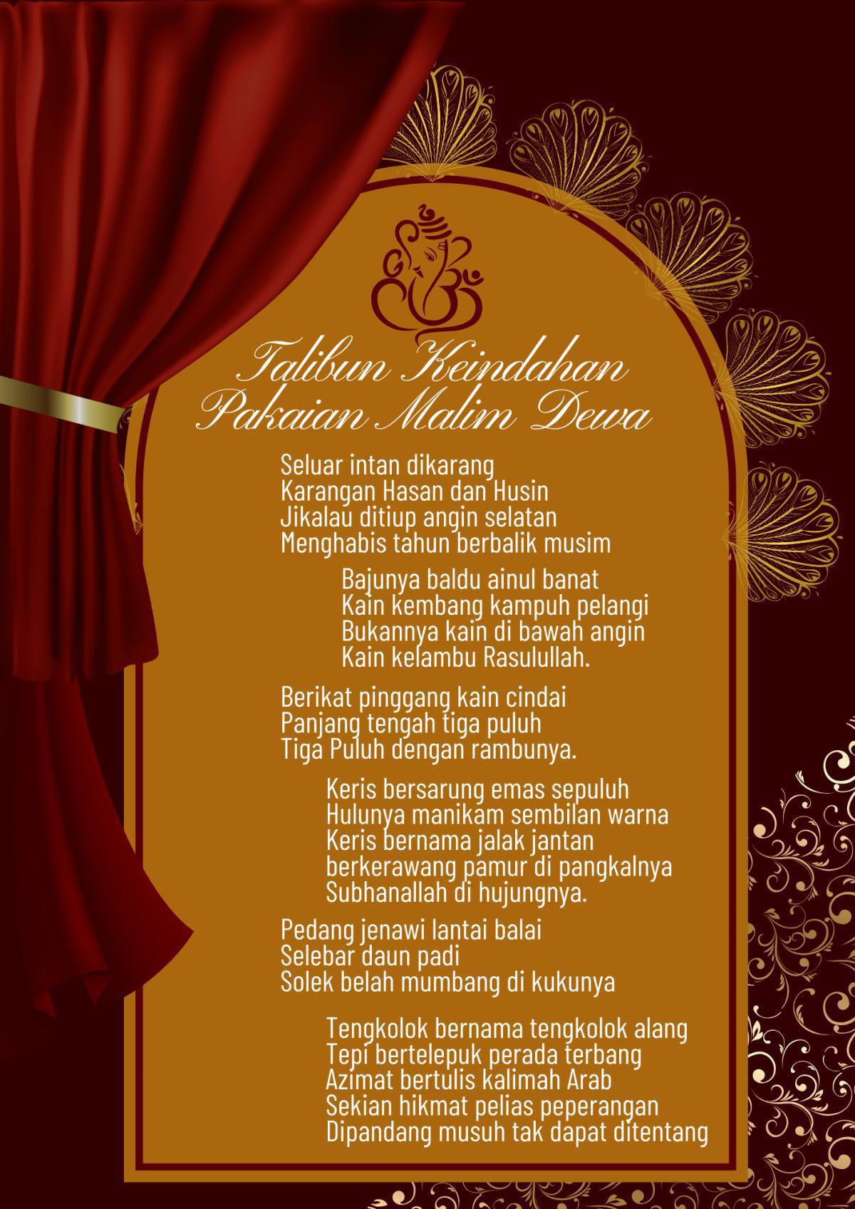 Talibun Keindahan Pakaian Malim Dewa