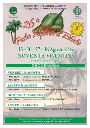 26ª Festa Alpina d'Estate (inizio ore 21.00)