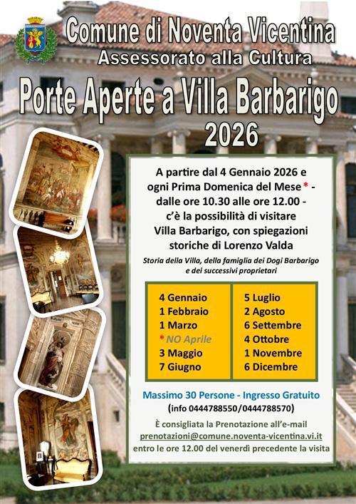 Porte Aperte a Villa Barbarigo 2026 (dalle ore 10.30 alle ore 12.00) Porte Aperte a Villa Barbarigo 2026 (dalle ore 10.30 alle ore 12.00)