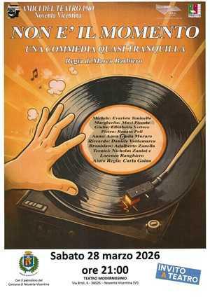 Spettacolo teatrale “Non è il momento, una commedia quasi tranquilla” (inizio ore 21.00) Spettacolo teatrale “Non è il momento, una commedia quasi tranquilla” (inizio ore 21.00)