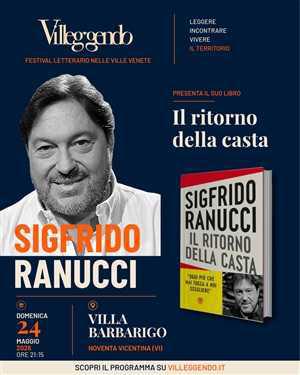 Incontro con l'autore Sigfrido Ranucci che presenterà il libro "Il Ritorno della casta" Rassegna Villeggendo 2026 (inizio ore 21.15)