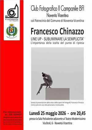 Line Up - subliminare la semplicità - l'Importanza della scelta del punto di ripresa (inizio ore 20.45) Line Up - subliminare la semplicità - l'Importanza della scelta del punto di ripresa (inizio ore 20.45)