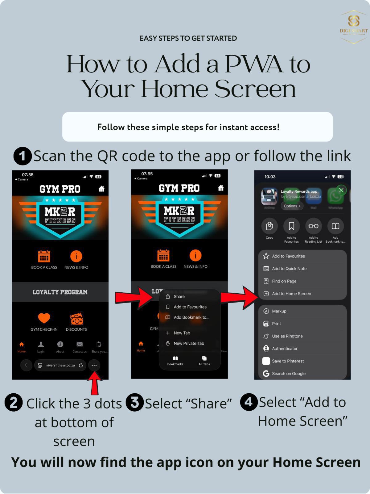 Add app icon to your home screen Add app icon to your home screen